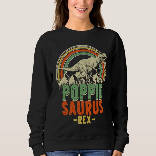 Poppiesaurus Rex Christmas Dinosaur Matching Famil Sweatshirt (Front)