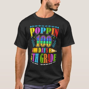 Poppin 100 Days 5th Grade Primary School Kid Eleme T-Shirt