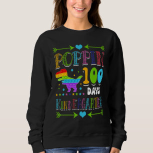 Poppin 100 Days Kindergarten School Dinosaur Schoo Sweatshirt
