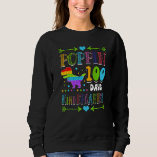 Poppin 100 Days Kindergarten School Dinosaur Schoo Sweatshirt
