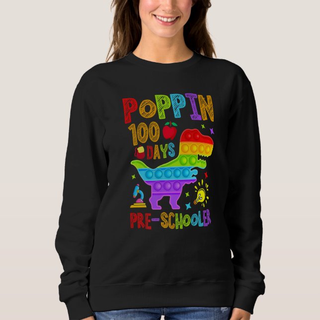 Poppin 100 Days Preschool Nursery School Dino T-Re Sweatshirt (Front)