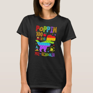 Poppin 100 Days Preschool Nursery School Dino T-Re T-Shirt