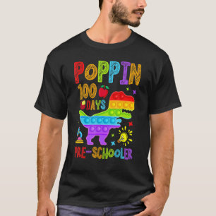 Poppin 100 Days Preschool Nursery School Dino T-Re T-Shirt