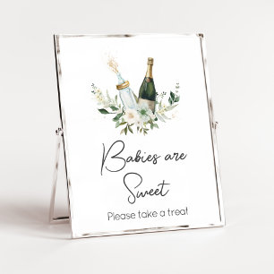 Poppin' Baby Bottles Baby Shower Babies are Sweet Poster