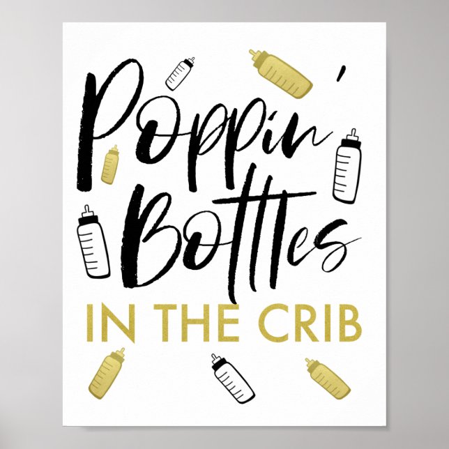 Poppin Bottles In the Crib Baby Bodysuit Poster (Front)