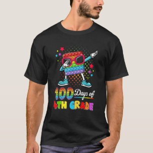 Poppin' Dabbing 100 Days Of 4th Grade Happy 100th  T-Shirt