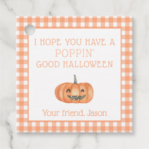 Poppin Halloween Pumpkin Orange Kids Favour Tags