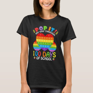 Poppin' My Way Through 100 Days Of School Big Hear T-Shirt