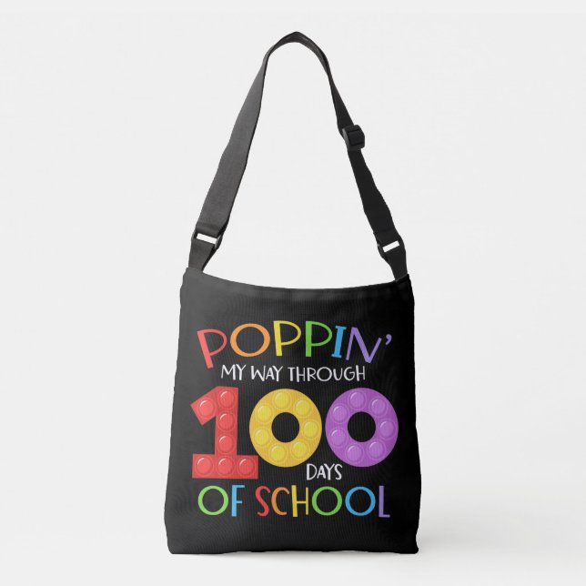 Poppin my way through 100 days of school crossbody bag (Front)