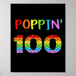 Poppin My Way Through 100 Days Of School Kids 100t Poster