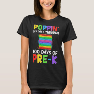 Poppin My Way Through 100 Days Of School Pre-k Boy T-Shirt