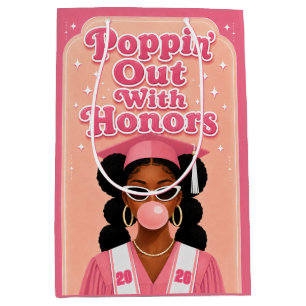 Poppin’ Out with Honours Bubblegum Pink Graduation Medium Gift Bag