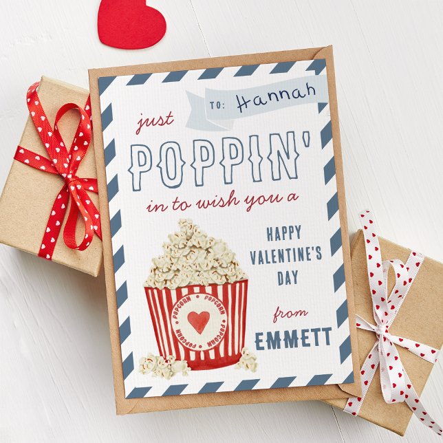 Poppin' Popcorn Classroom Valentines Day Card (Creator Uploaded)