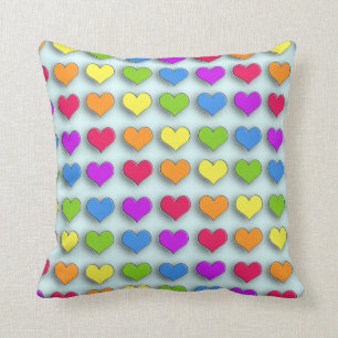 Poppin Retro Hearts Cushion