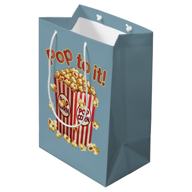 Poppin' with Style - "Pop to it!" Medium Gift Bag (Back Angled)
