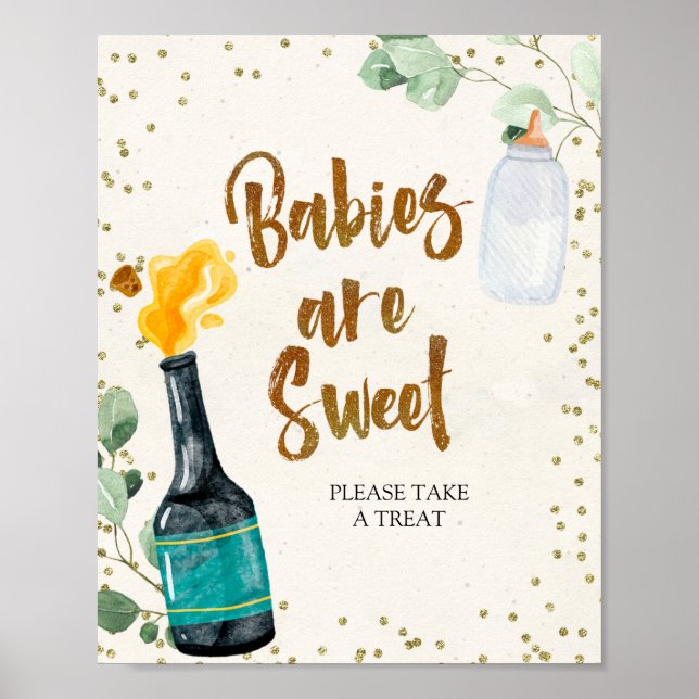 Popping Bottles Babies are Sweet Baby Shower Sign (Front)