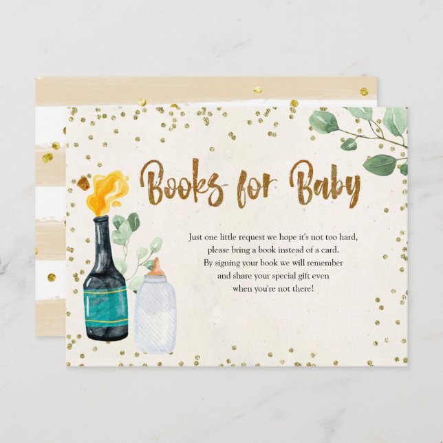 Popping Bottles Books for Baby Baby Shower Card (Front/Back)