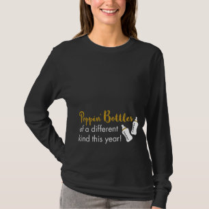 Popping Bottles Happy New Year Baby Announcement T-Shirt