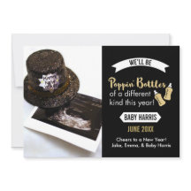 Popping Bottles New Years Baby Announcement