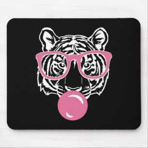 Popping Bubble Gum Tiger Smart Pink Gles Cat And T Mouse Pad