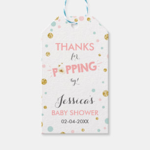 Popping by Favour tags Thank you Mint pink and gol