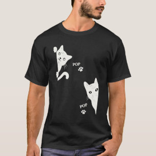 Popping Cat A Cat Is Peeking At You T-Shirt