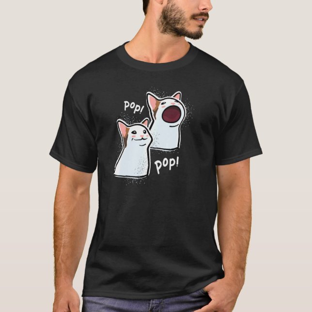 Popping Cat Meme Pop Cat Funny Cat Memes Pullover (Front)