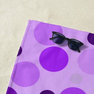 Popping Purple Polka Dots, Beach Towel