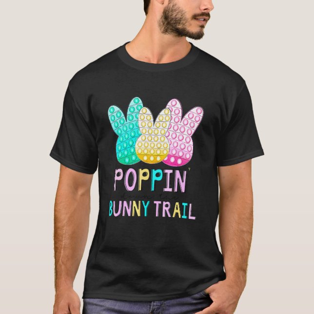 Poppinu2019 Down The Bunny Trail Kids Easter Pop T-Shirt (Front)