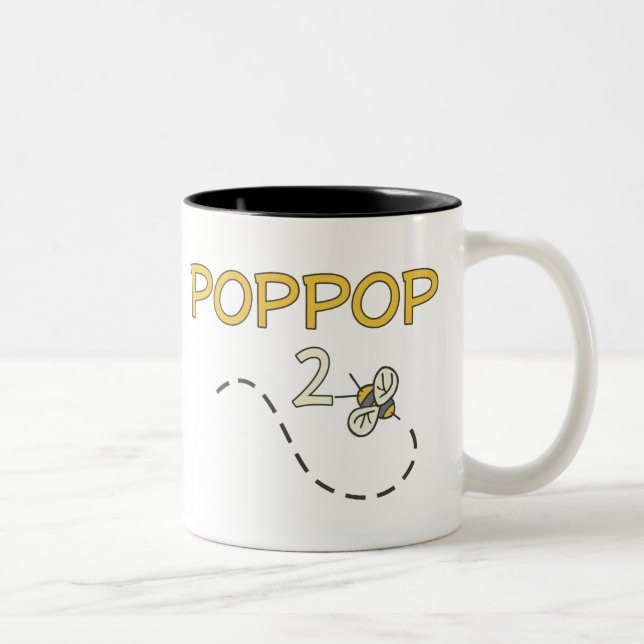 PopPop 2 Bee Two-Tone Coffee Mug (Right)