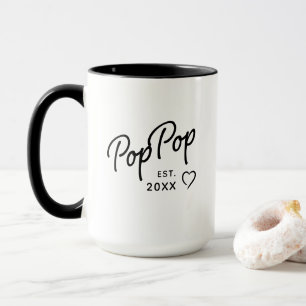PopPop Grandpa Reveal Est. Year Minimalist Mug