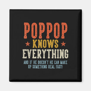 Poppop knows everything father's day retro vintage magnet