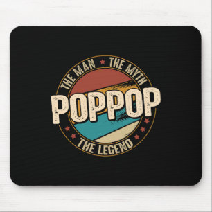 Poppop Man Myth Legend Funny Fathers Day Poppop Mouse Pad