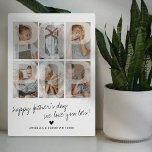 Poppop Modern Overlay Photo Plaque<br><div class="desc">Modern father's day photo plaque featuring 6 family pictures for you to replace with your own,  with the word "POPPOP" in a faded overlay,  a personalized message,  a cute heart,  and the grandkids names.</div>