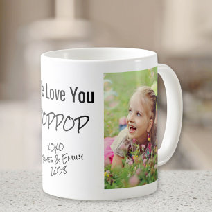 Poppop We Love You Personalized Photo Names Coffee Mug