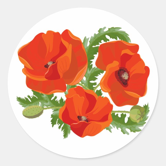 poppy 3.5 classic round sticker (Front)