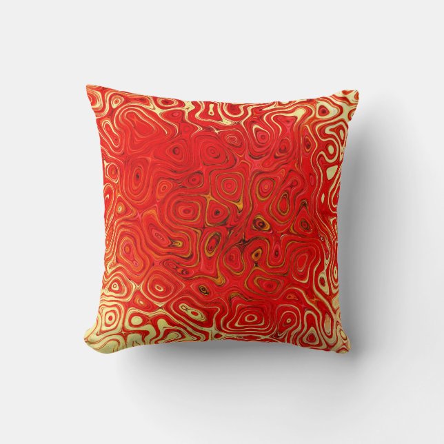 Poppy Abstract Throw Pillow (Front)