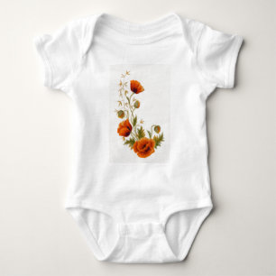 Poppy art baby bodysuit