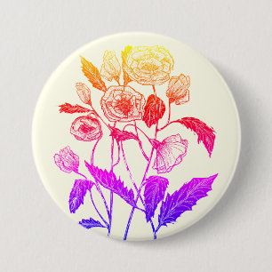 Poppy Art - Choose Your Favourite Colour ! 7.5 Cm Round Badge