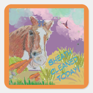 Poppy Art fun colours sheath cleaned Square Sticker