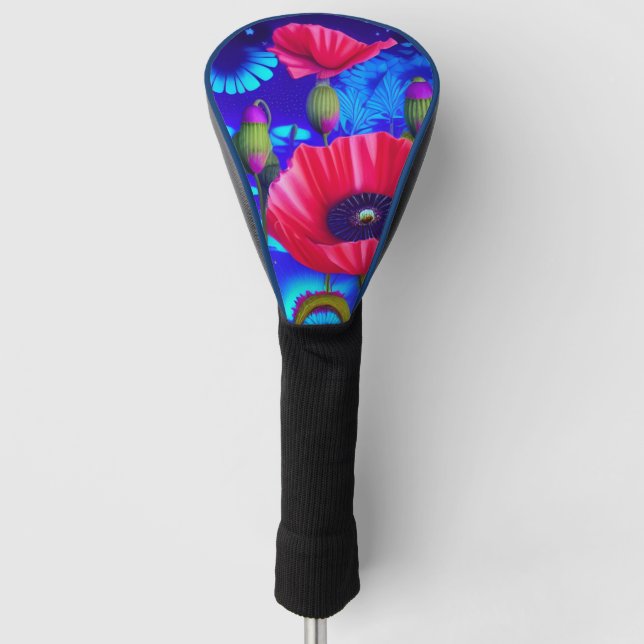 Poppy Art  Golf Head Cover (Front)
