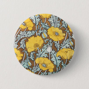 Poppy Art Illustration Flower Nouveau 6 Cm Round Badge