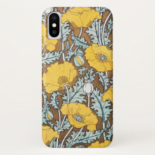 Poppy Art Illustration Flower Nouveau  iPhone X Case