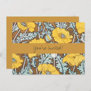 Poppy Art Illustration Flower Nouveau Invitation