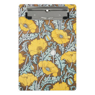 Poppy Art Illustration Flower Nouveau  Mini Clipboard