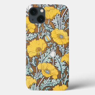 Poppy Art Illustration Flower Pattern iPhone 13 Case