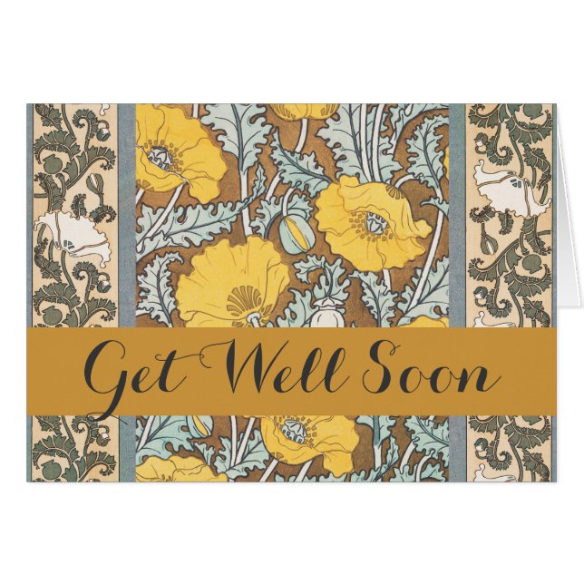 poppy art illustration yellow flower (Front Horizontal)