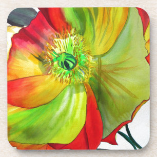 Poppy Art macro poppy Coaster
