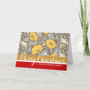 Poppy Art Nouveau Illustration Yellow Flower Holiday Card