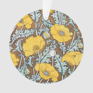 Poppy Art Nouveau Illustration Yellow Flower Ornament